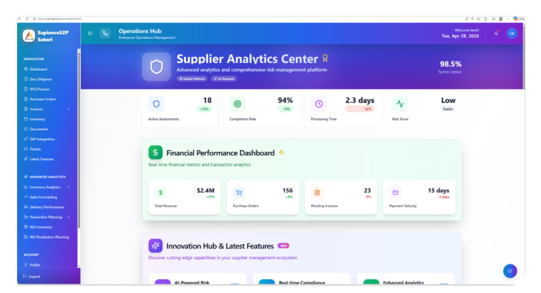 Supplier Operations Hub Dashboard
